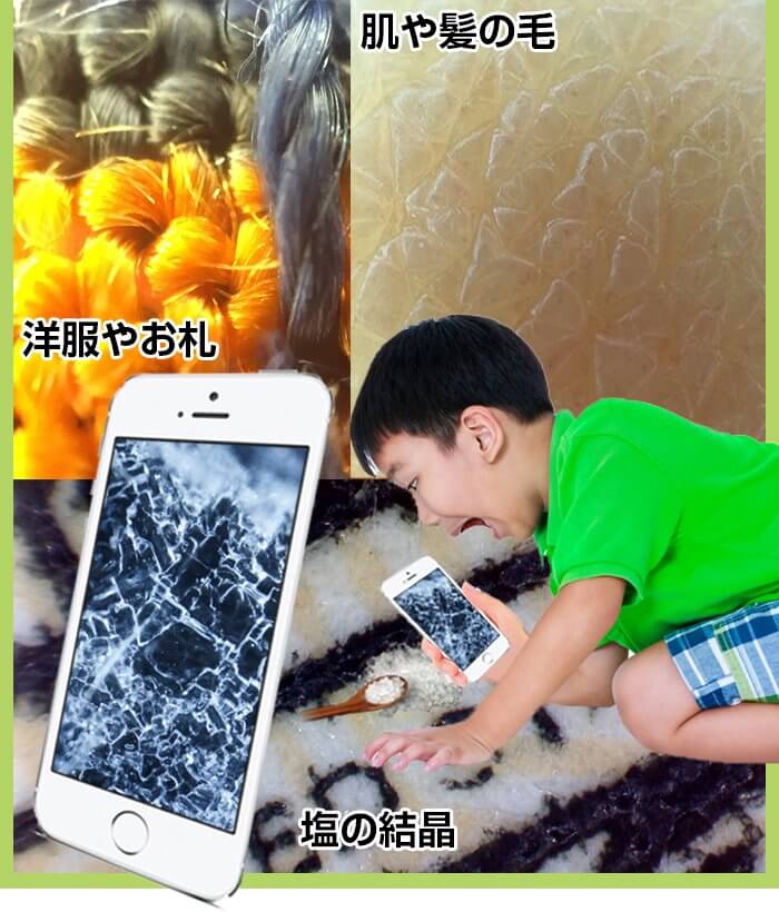 肌や髪の毛、洋服やお札